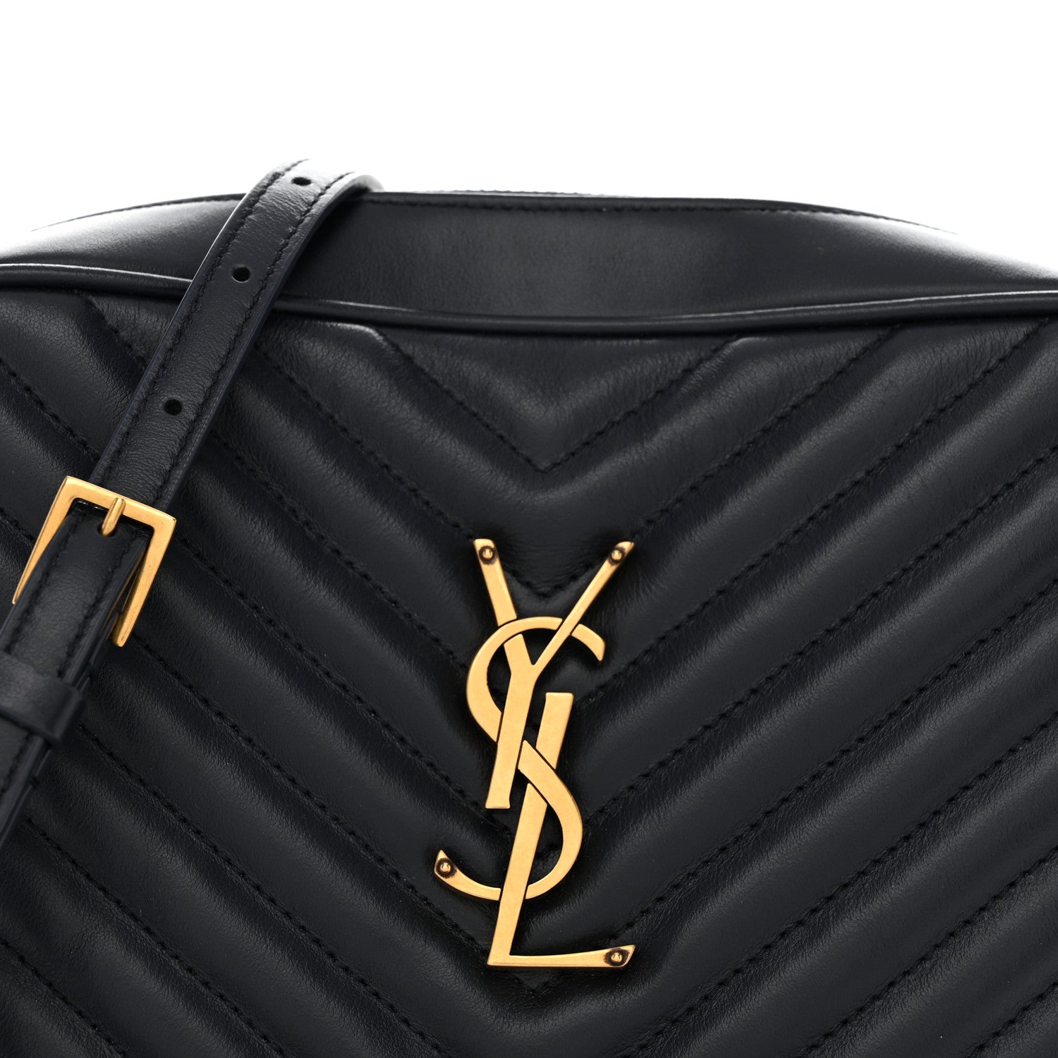 Saint Laurent Calfskin Matelasse Monogram Lou Camera Bag Deep Marine 8 of 10