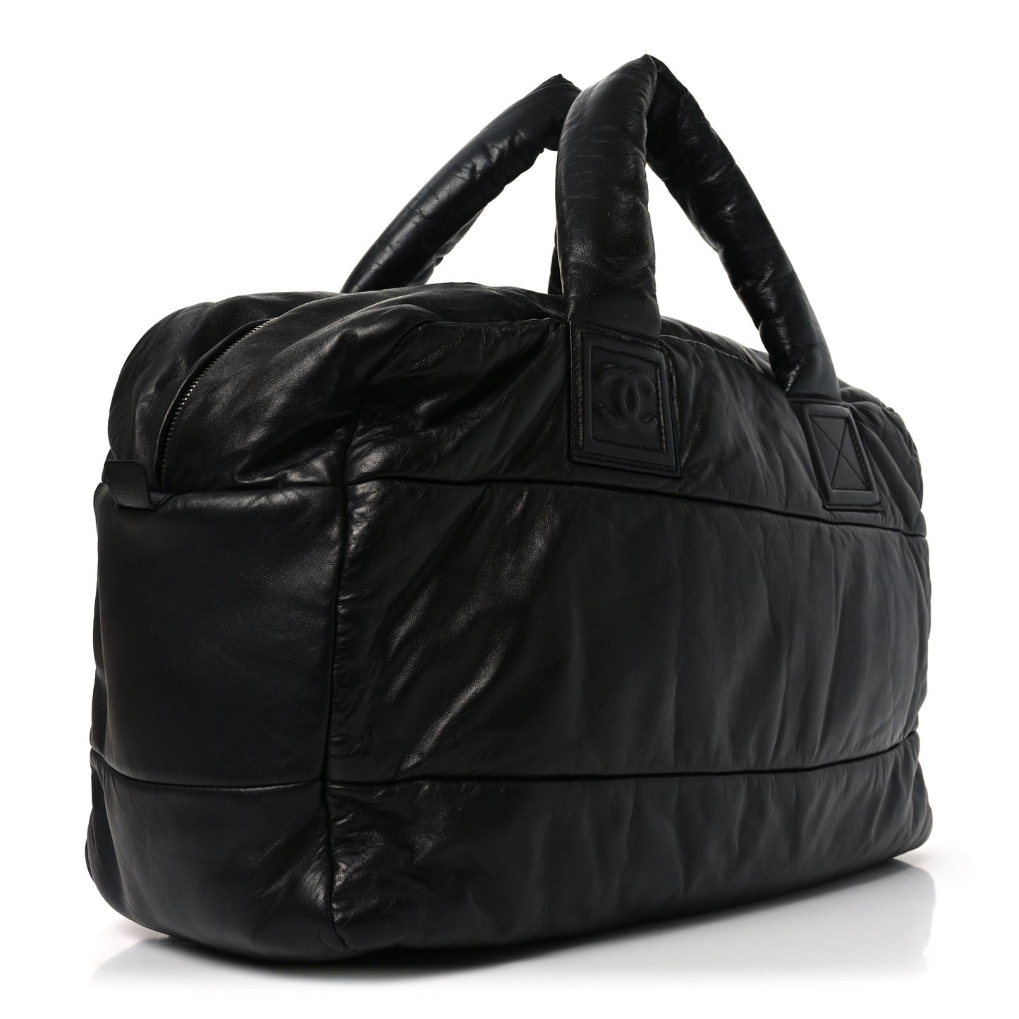 Lambskin Quilted Extra Large Coco Cocoon Reversible Tote Black