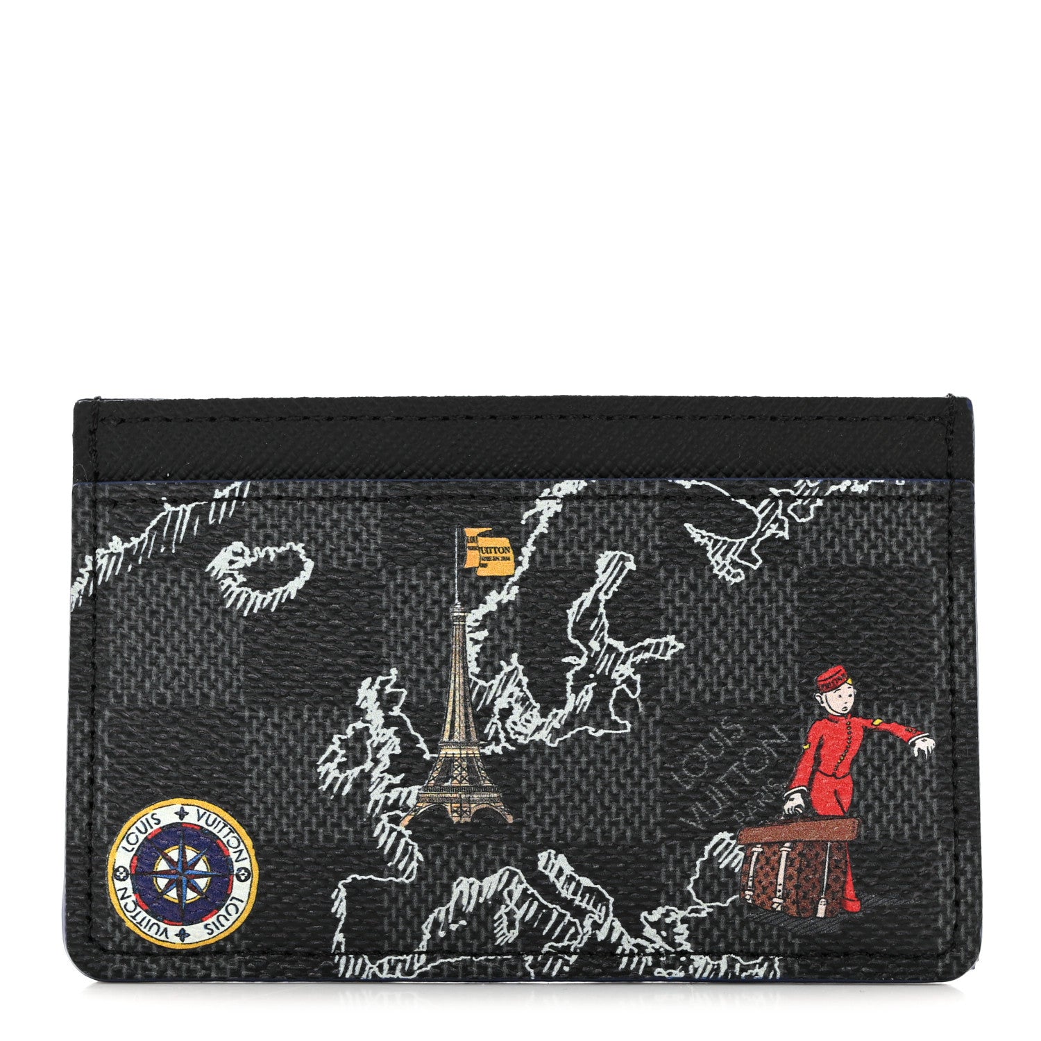 Louis Vuitton Damier Graphite World Map Porte Cartes Simple 1 of 8