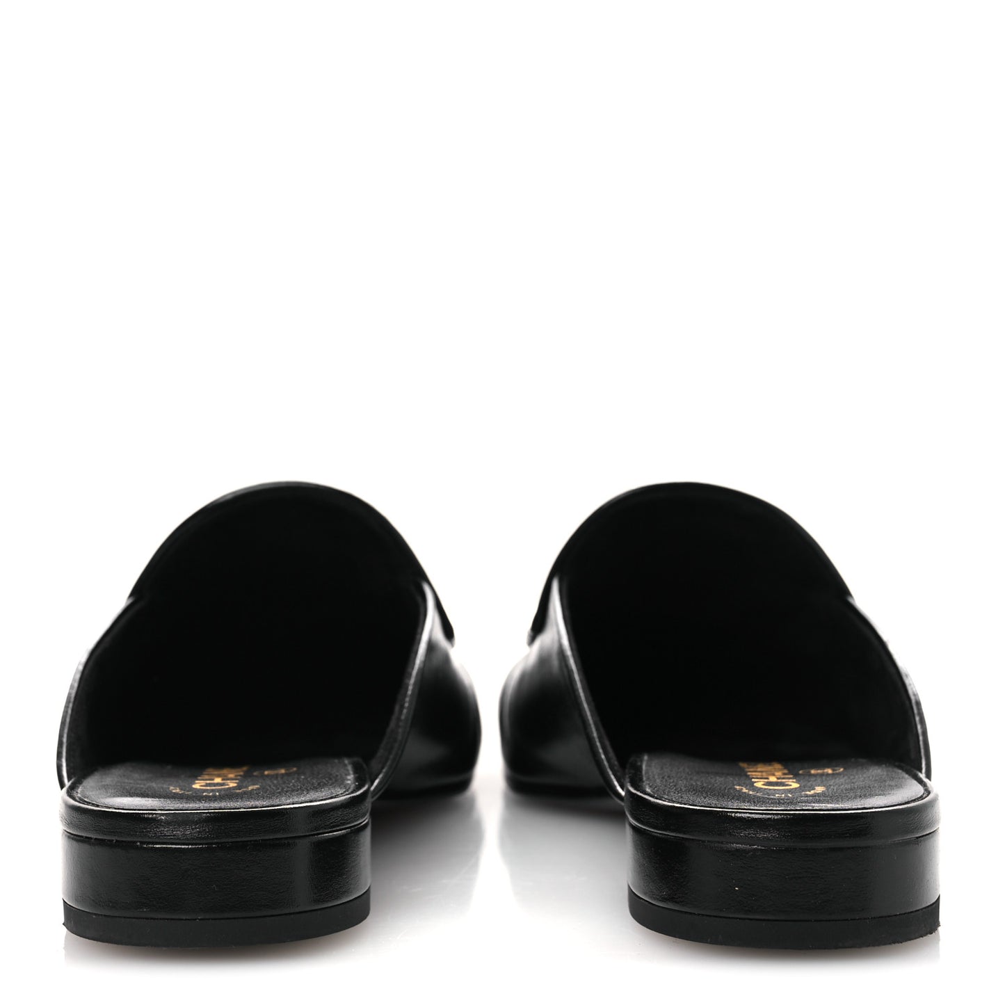 Shiny Calfskin Crystal CC Mules 41 Black