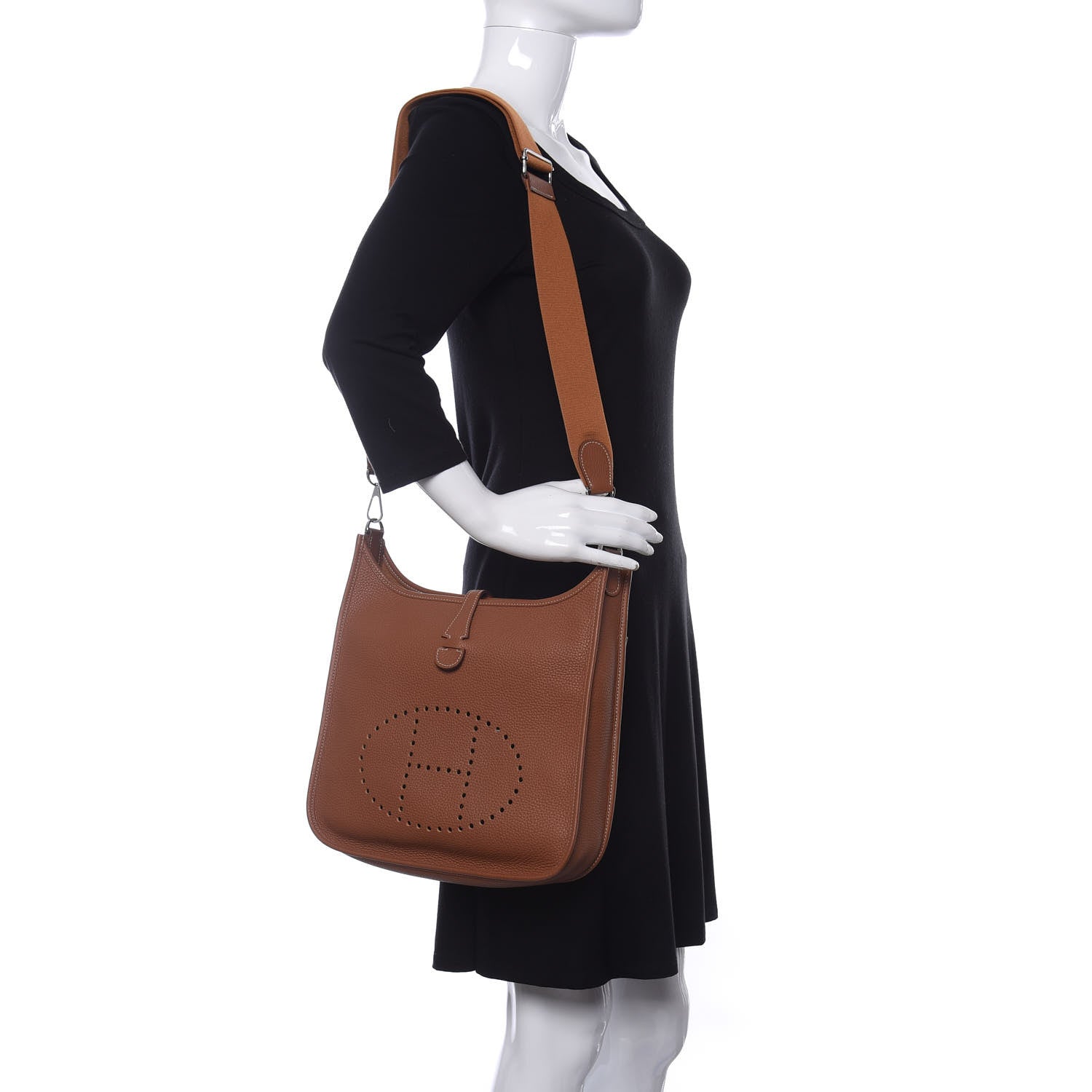 Hermes Taurillon Clemence Evelyne III PM Gold 2 of 11