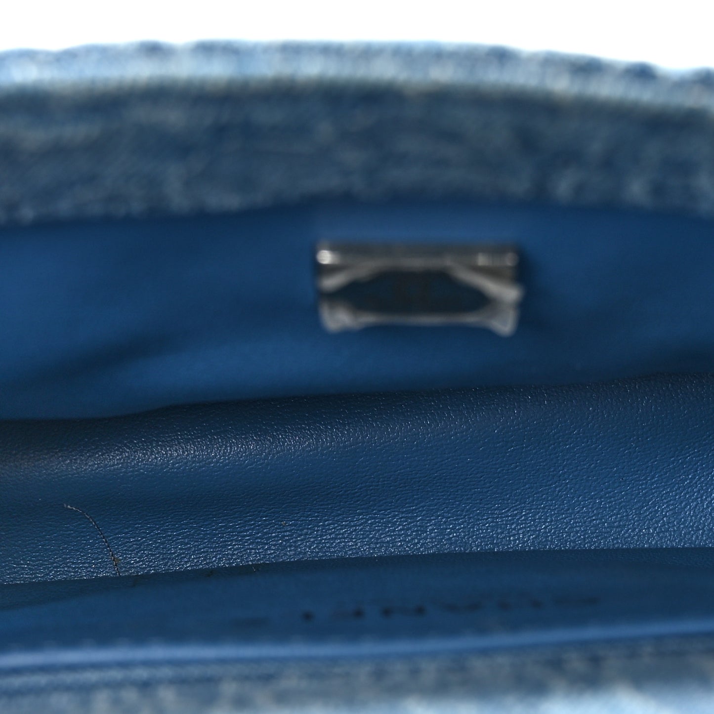 Denim Quilted Mini Camellia Sweetheart Flap Blue