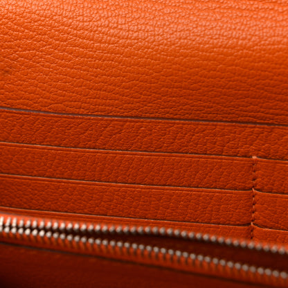 Hermes Chevre Mysore Kelly Longue Wallet Orange 7 of 7