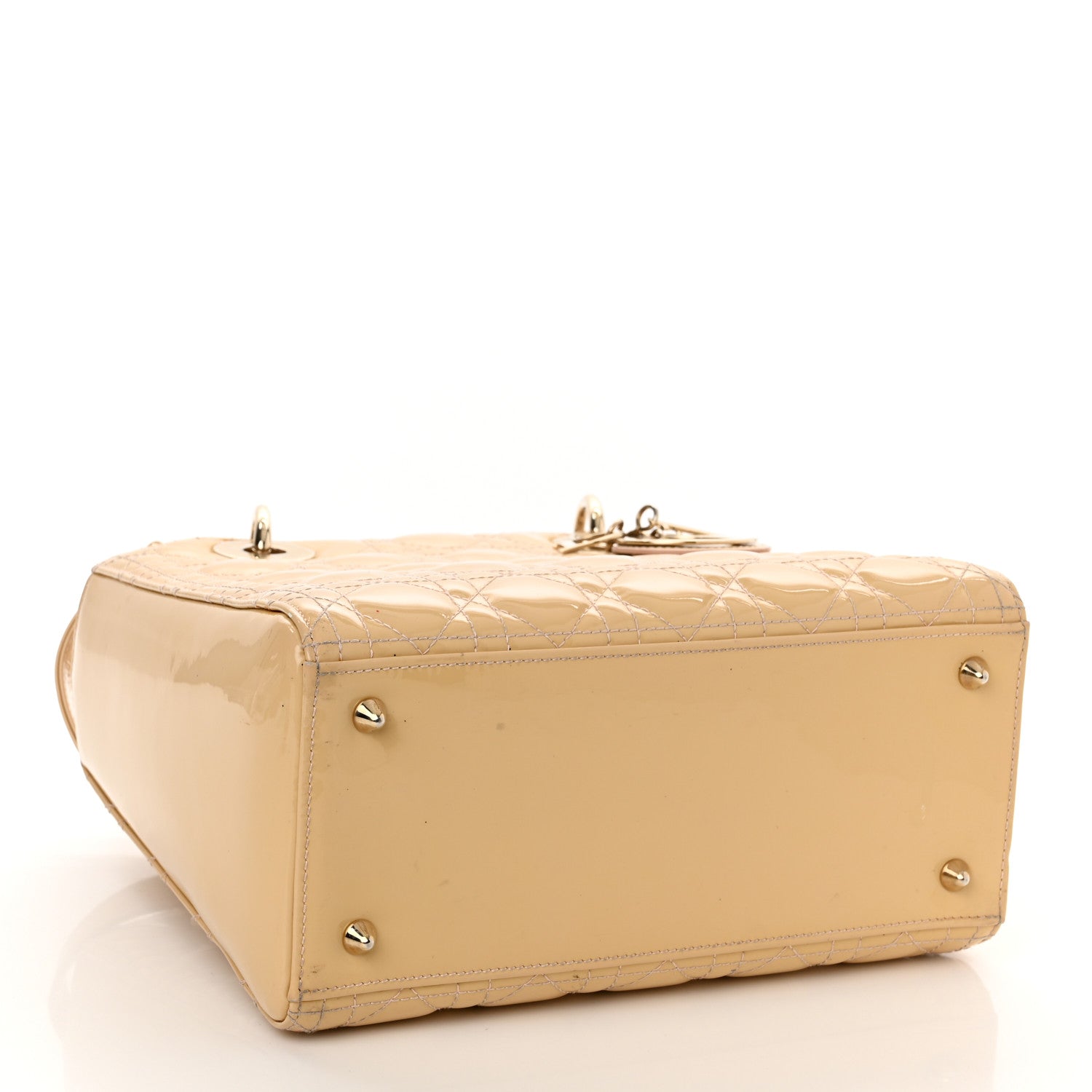 Christian Dior Patent Cannage Medium Lady Dior Beige 4 of 16