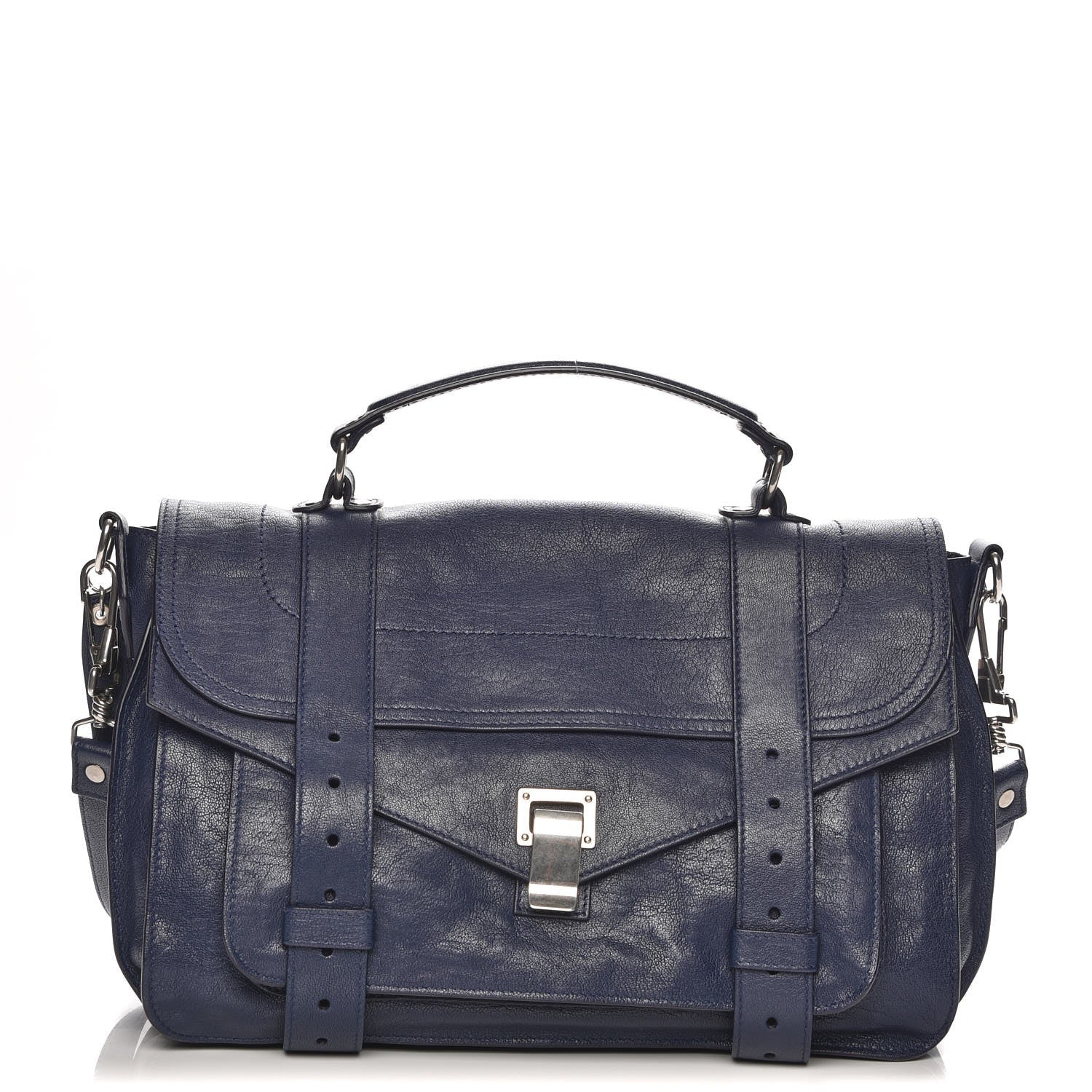 Proenza Schouler Lambskin Medium PS1 Satchel Indigo 1 of 8