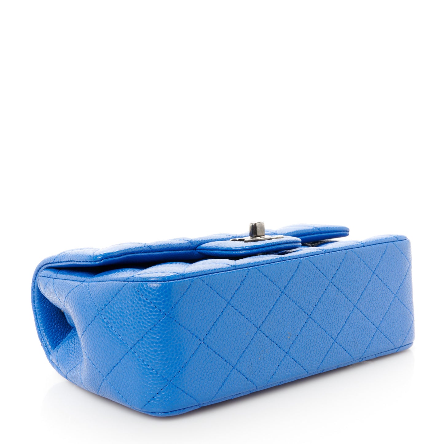 Caviar Quilted Mini Rectangular Flap Blue