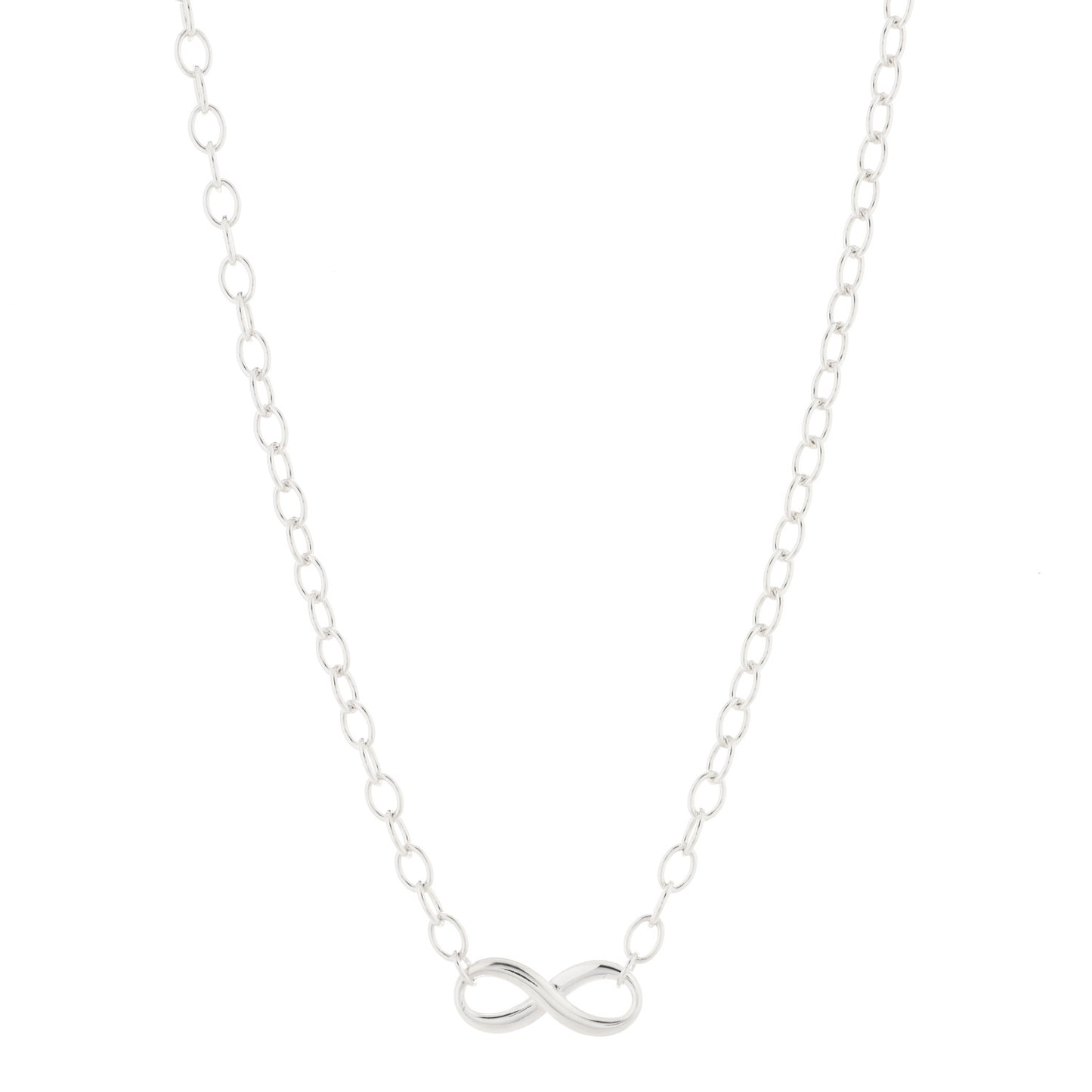 Sterling Silver Narrow Infinity Link Necklace