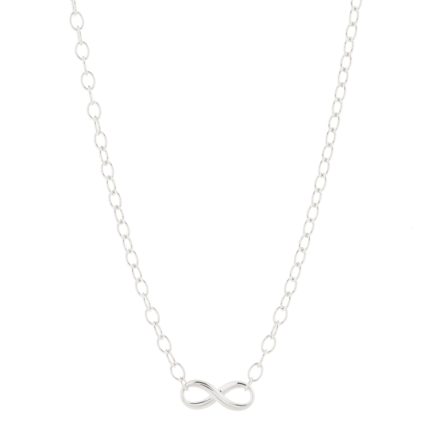 Tiffany Sterling Silver Narrow Infinity Link Necklace 1 of 3