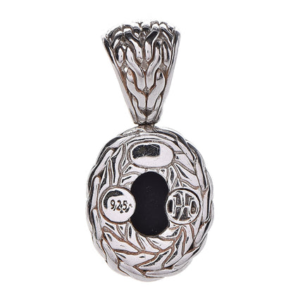 John Hardy Sterling Silver Black Onyx Diamond Oval Pendant 3 of 3