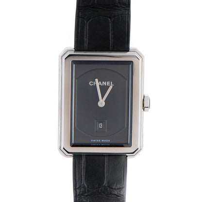 Chanel Stainless Steel Alligator 26mm Boy-Friend Quartz Watch Black 1 of 10