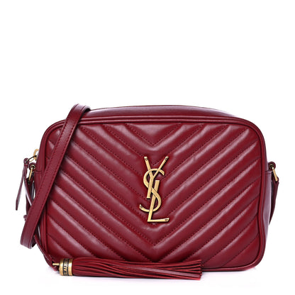Saint Laurent Calfskin Matelasse Monogram Lou Camera Bag Red 1 of 14