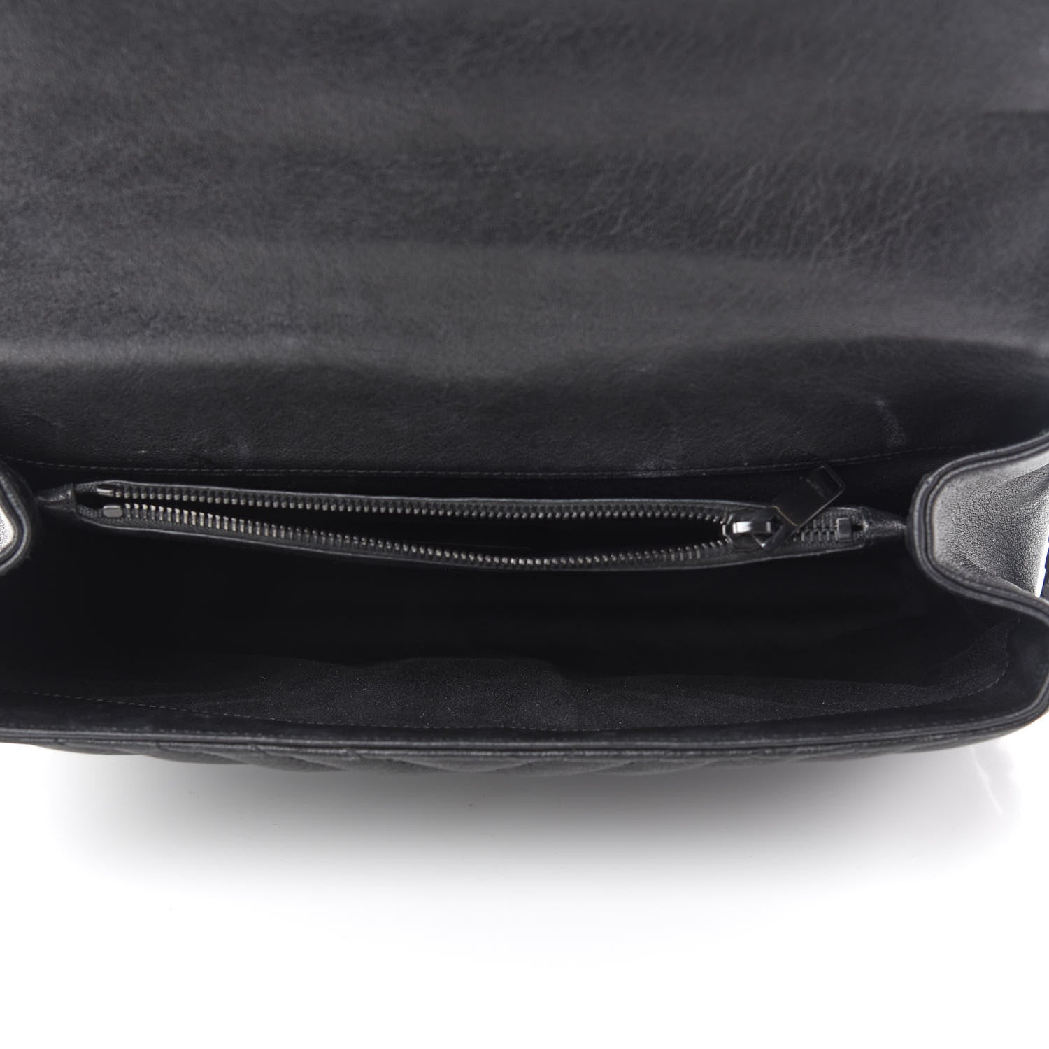 Saint Laurent Sheepskin Matelasse Chevron Monogram Monochrome Large College Satchel Black 9 of 18