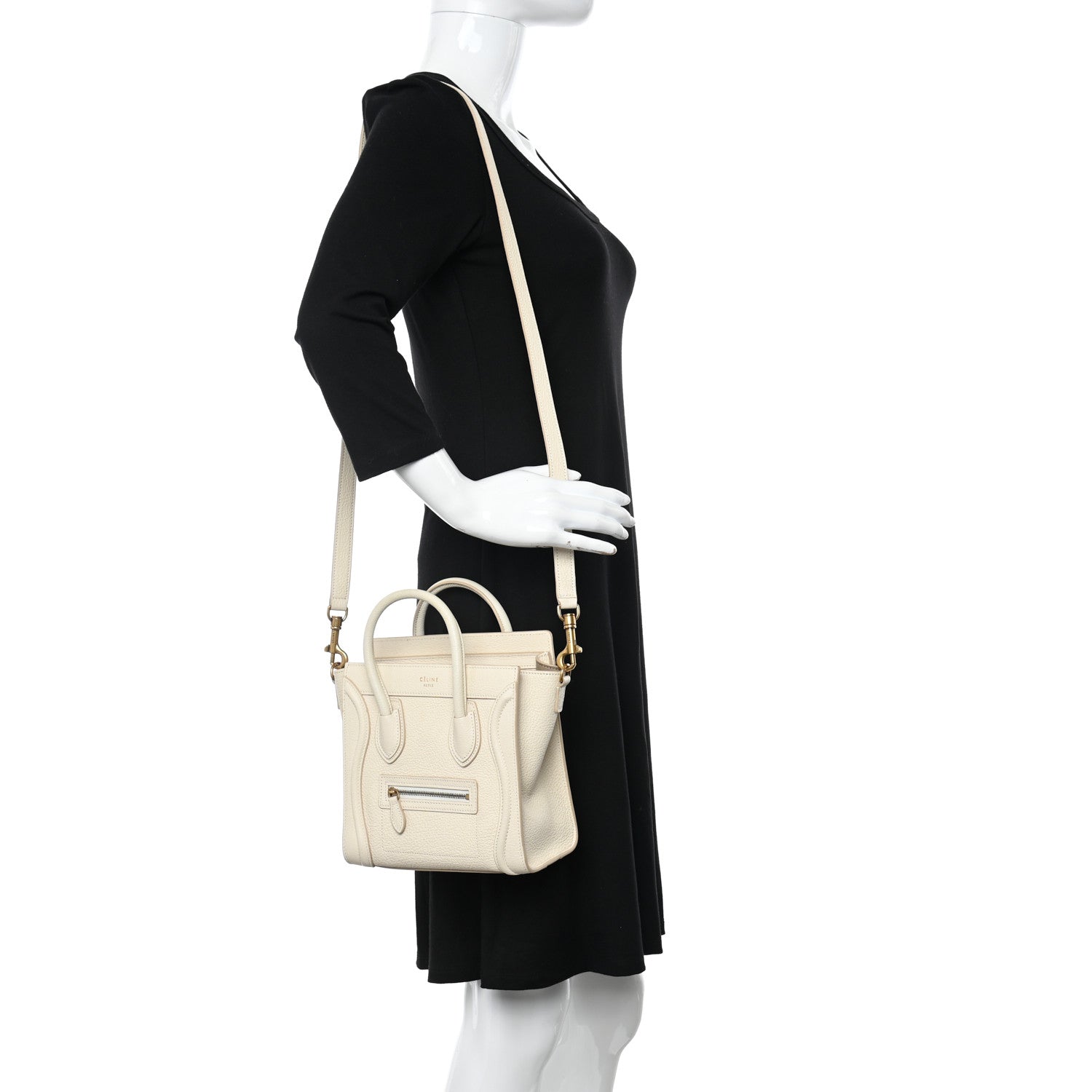 Celine Goatskin Nano Luggage White 2 of 13