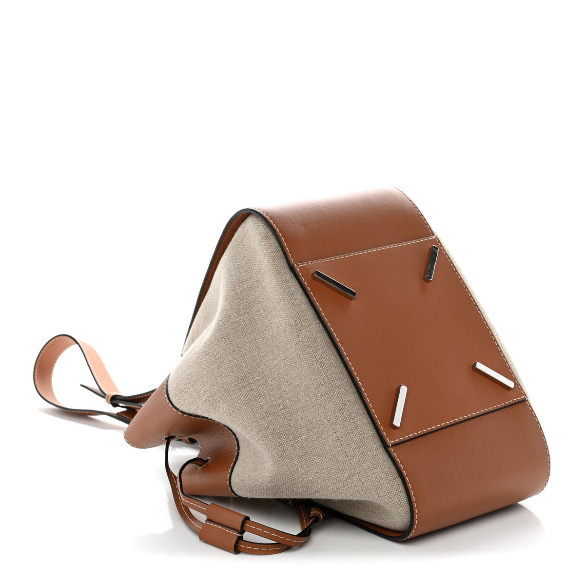 Calfskin Canvas Medium Hammock Shoulder Bag Natural Tan