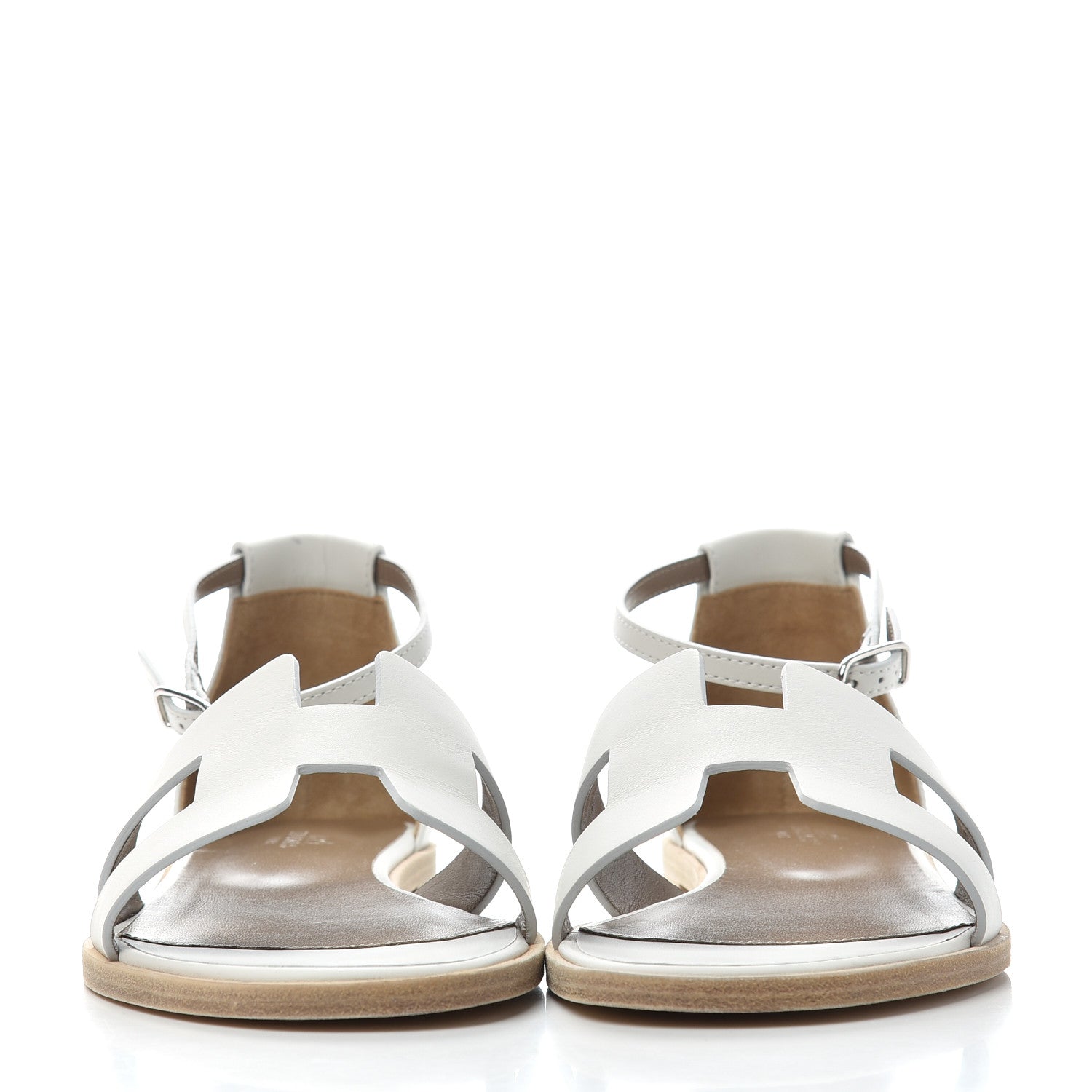 Hermes Calfskin Santorini Sandals 39 White 2 of 11