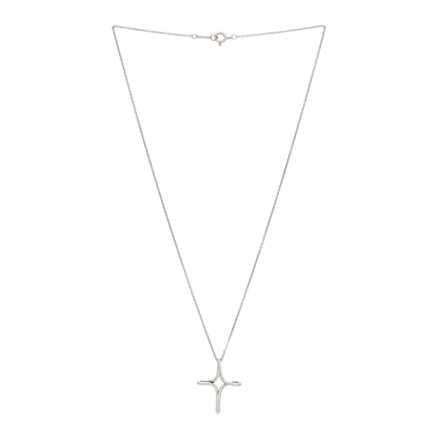 Sterling Silver Elsa Peretti Infinity Cross Pendant Necklace