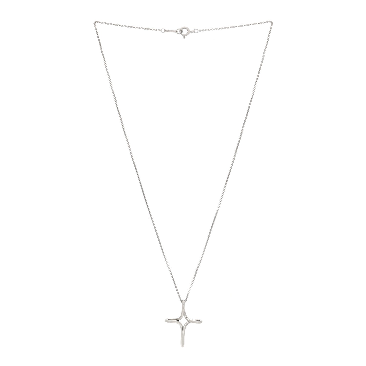 Tiffany Sterling Silver Elsa Peretti Infinity Cross Pendant Necklace 3 of 6