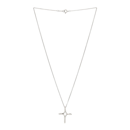 Tiffany Sterling Silver Elsa Peretti Infinity Cross Pendant Necklace 3 of 6