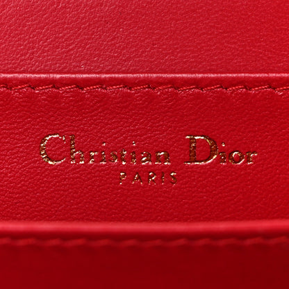 Christian Dior Lambskin Cannage Mini Caro Zipped Pouch Raspberry 5 of 7