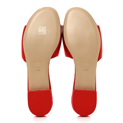 Chanel Satin Mule Sandals 40.5 Red 5 of 8