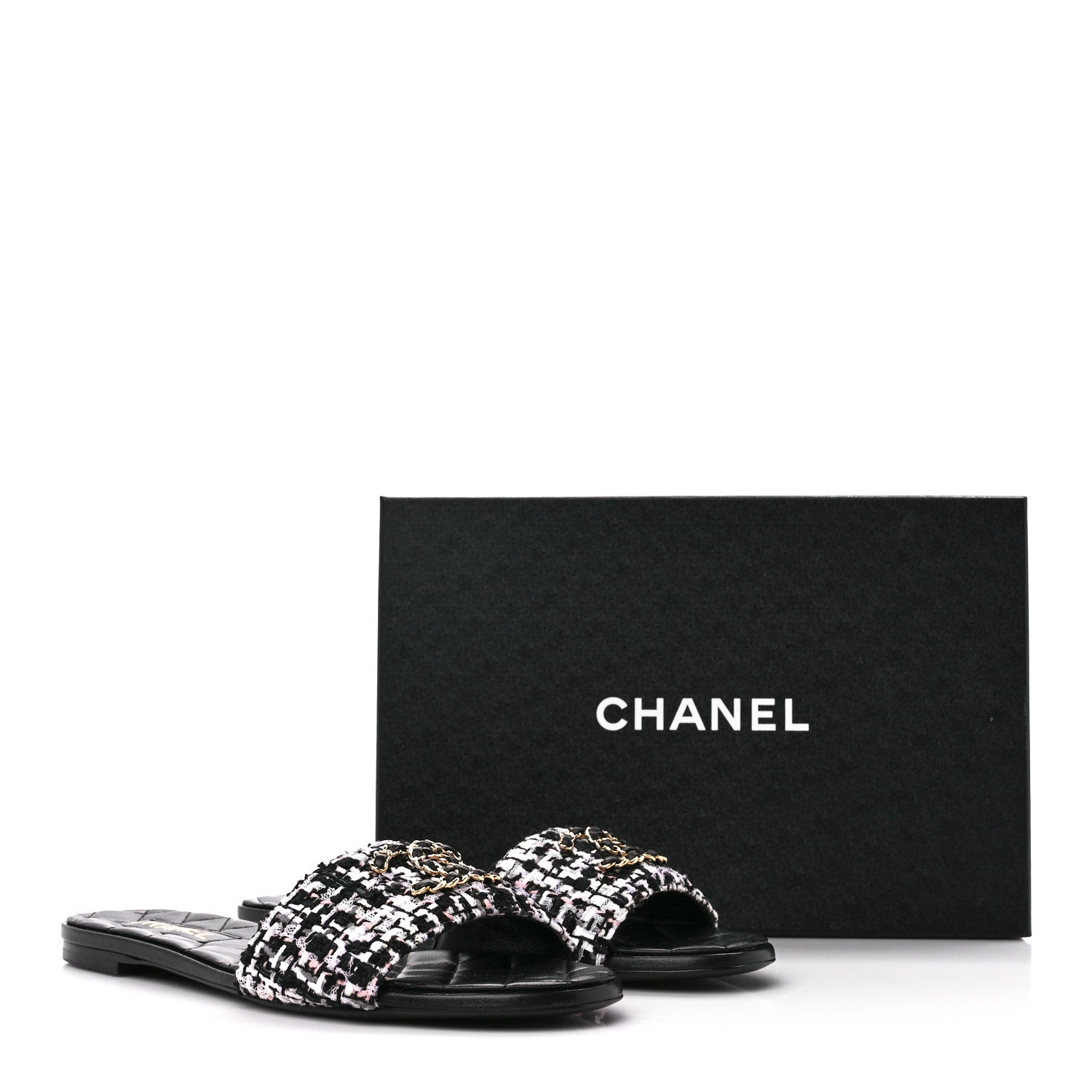 Chanel Tweed CC Chain Mule Sandal 41 Multicolor 9 of 9