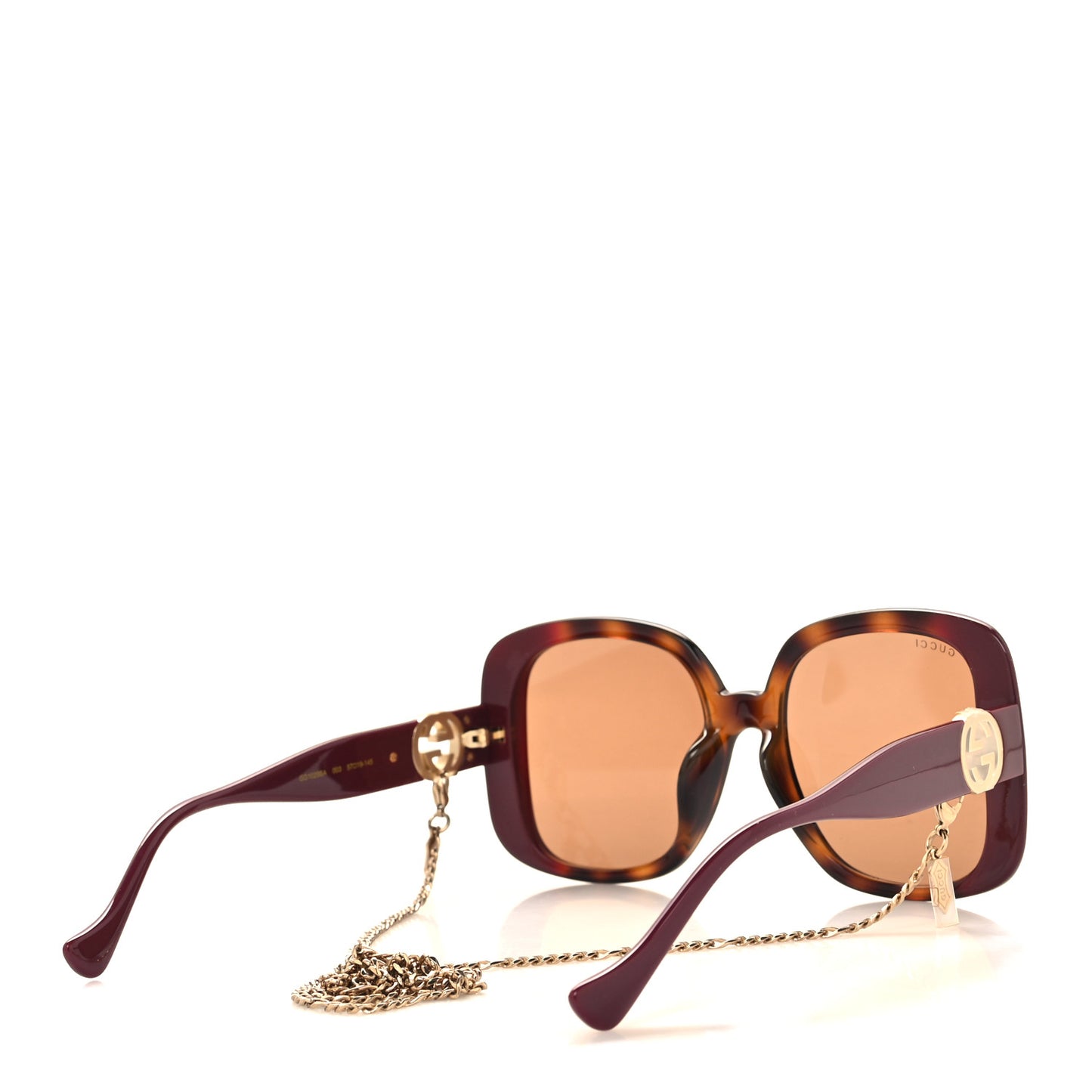 Acetate Square Frame Chain Sunglasses GG1029SA