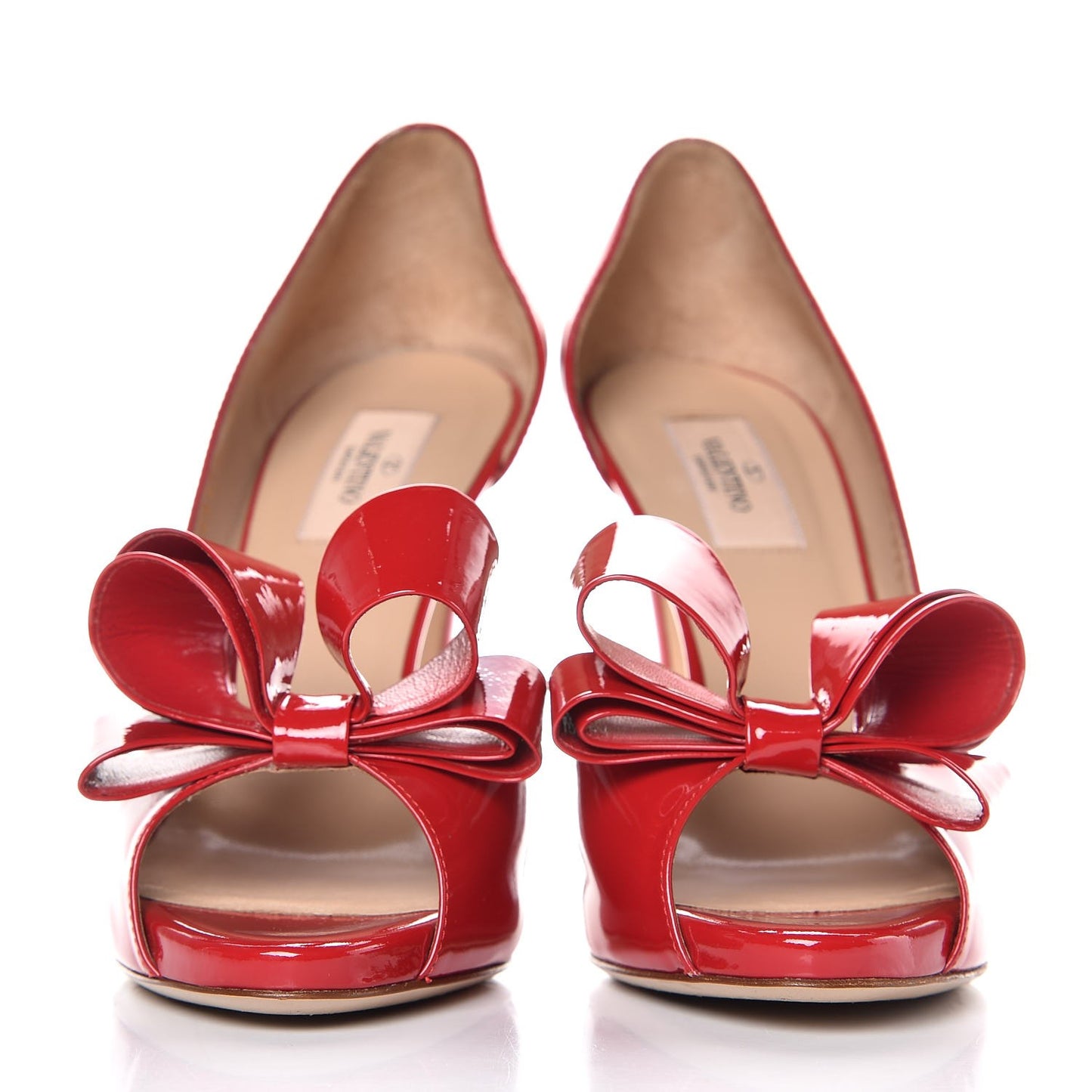 Patent Couture Bow Peep Toe d'Orsay 15/110mm Pumps 39.5 Rosso Valentino