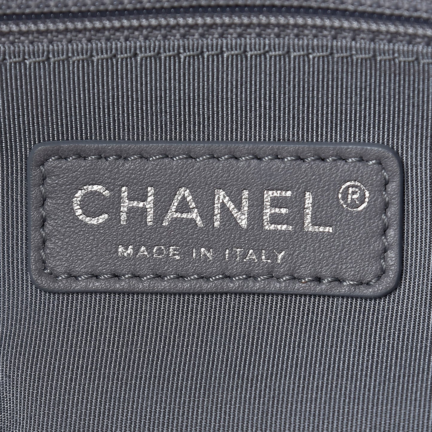 Glazed Calfskin Quilted Tote Grey