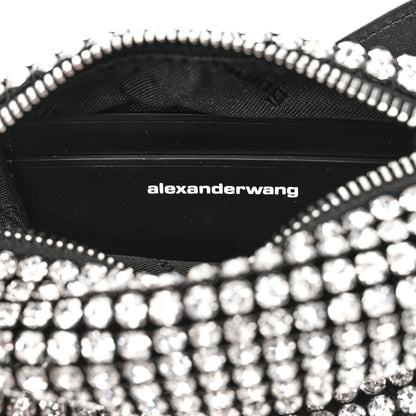 Alexander Wang Mesh Crystal Rhinestone Mini Heiress Pouch Black Silver 6 of 10