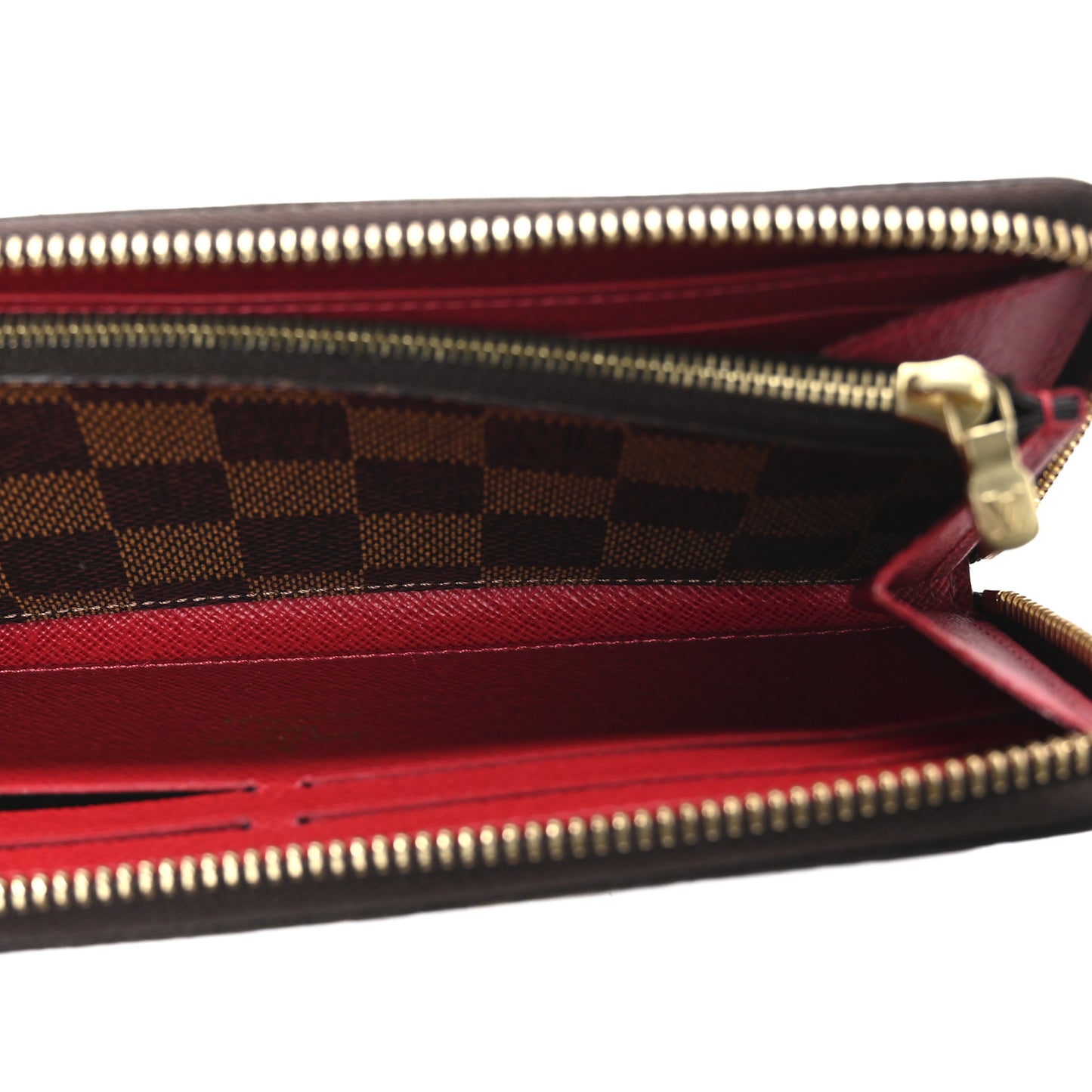 Damier Ebene Clemence Wallet Cherry