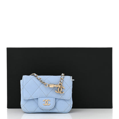 Chanel Caviar Quilted Mini Chain Belt Bag Light Blue 12 of 12