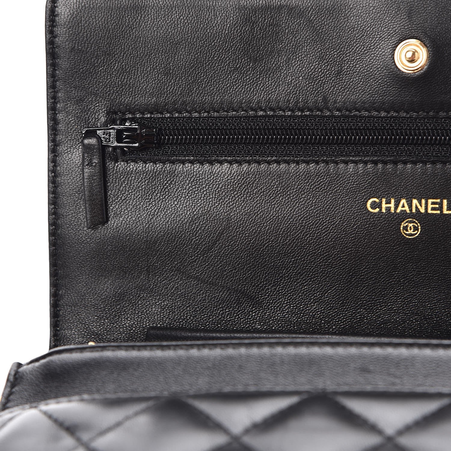 Chanel Lambskin Quilted Wallet On Chain WOC Black 10 of 10