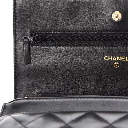 Chanel Lambskin Quilted Wallet On Chain WOC Black 10 of 10