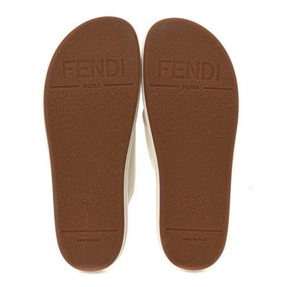 Fendi Vitello Womens Fendigraphy Slide Sandals 41 White Ice 5 of 7