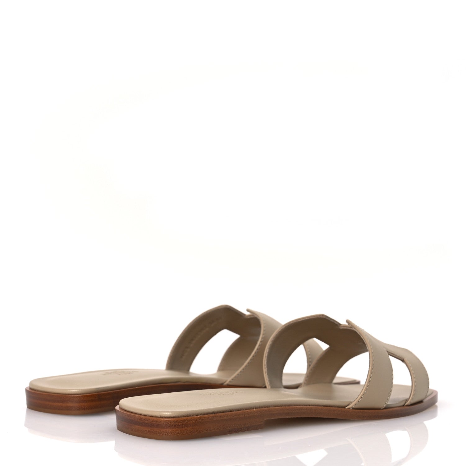 Hermes Box Calfskin Oran Sandals 39.5 Beige Lin 5 of 10