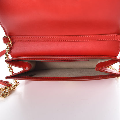Chloe Calfskin Suede C Clutch With Chain Plaid Red 5 of 6