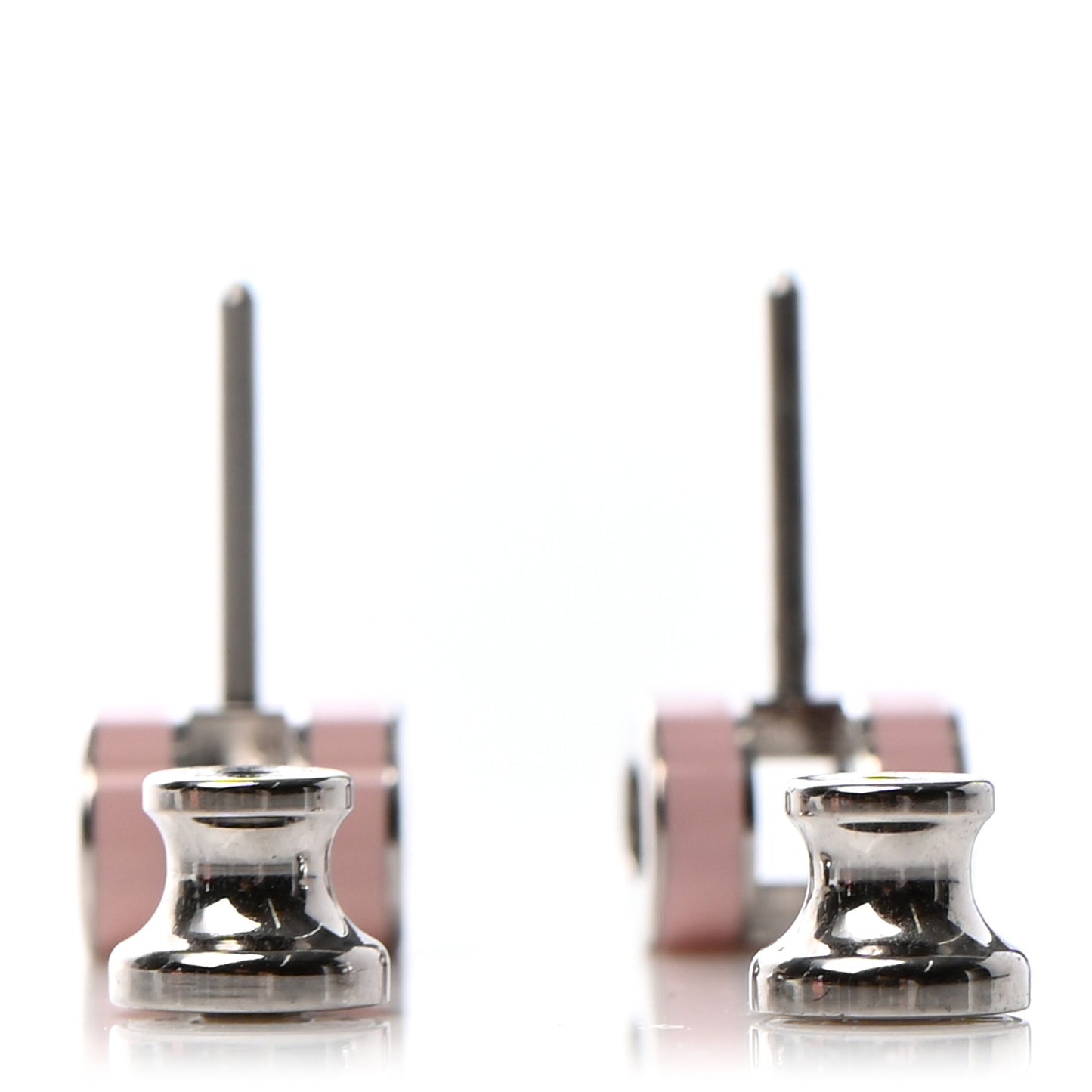 Palladium Lacquered Mini Pop H Earrings Rose Dragee