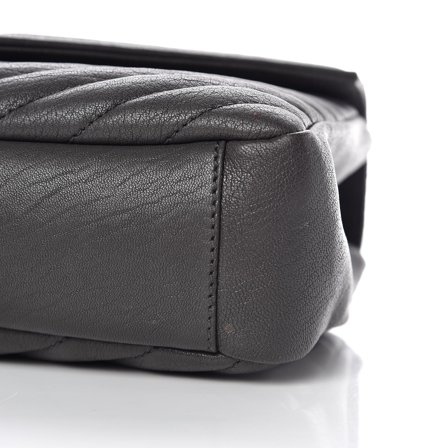 Saint Laurent Sheepskin Matelasse Chevron Monogram Medium College Bag Light Coal 10 of 10