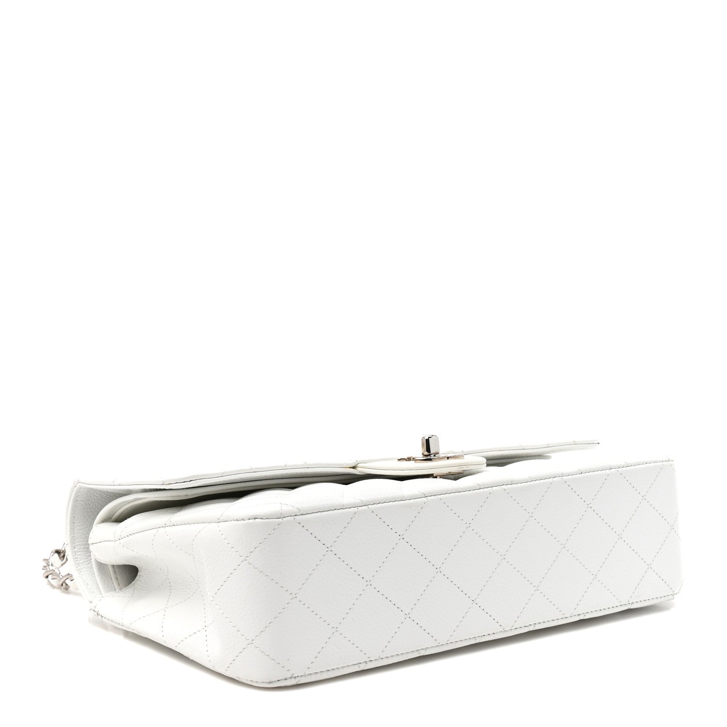 Chanel Caviar Quilted Medium Double Flap White 4 of 13