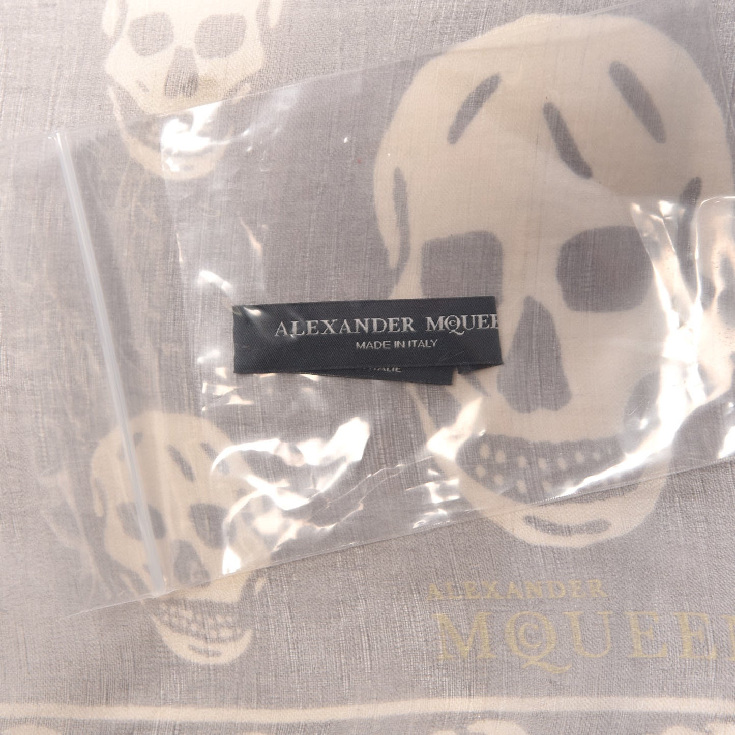 Silk Chiffon Skull Scarf Grey