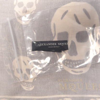 Alexander McQueen Silk Chiffon Skull Scarf Grey 3 of 4