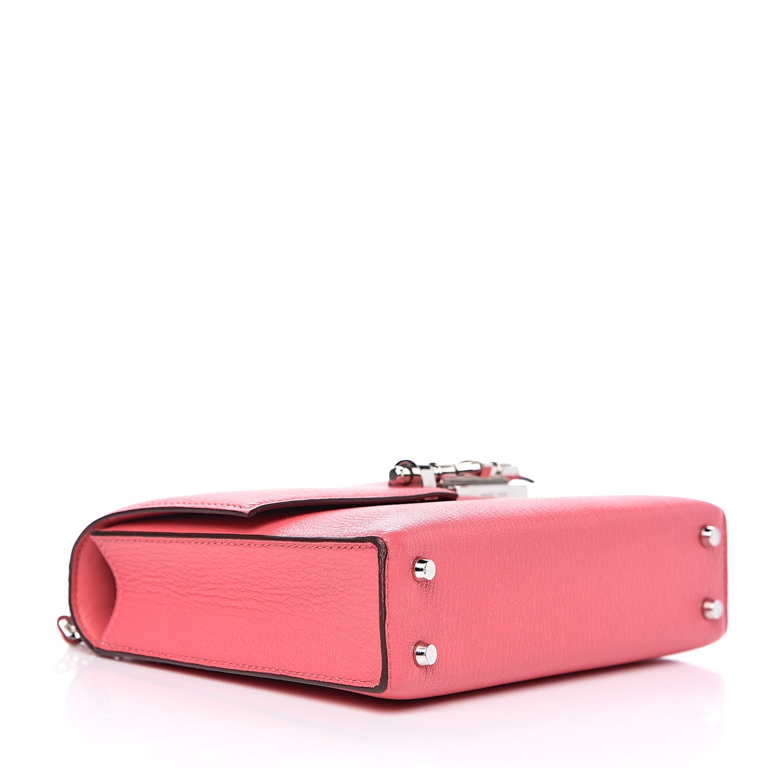 Hermes Chevre Chamkila Mini Verrou Chaine Bag Rose Lipstick 4 of 13