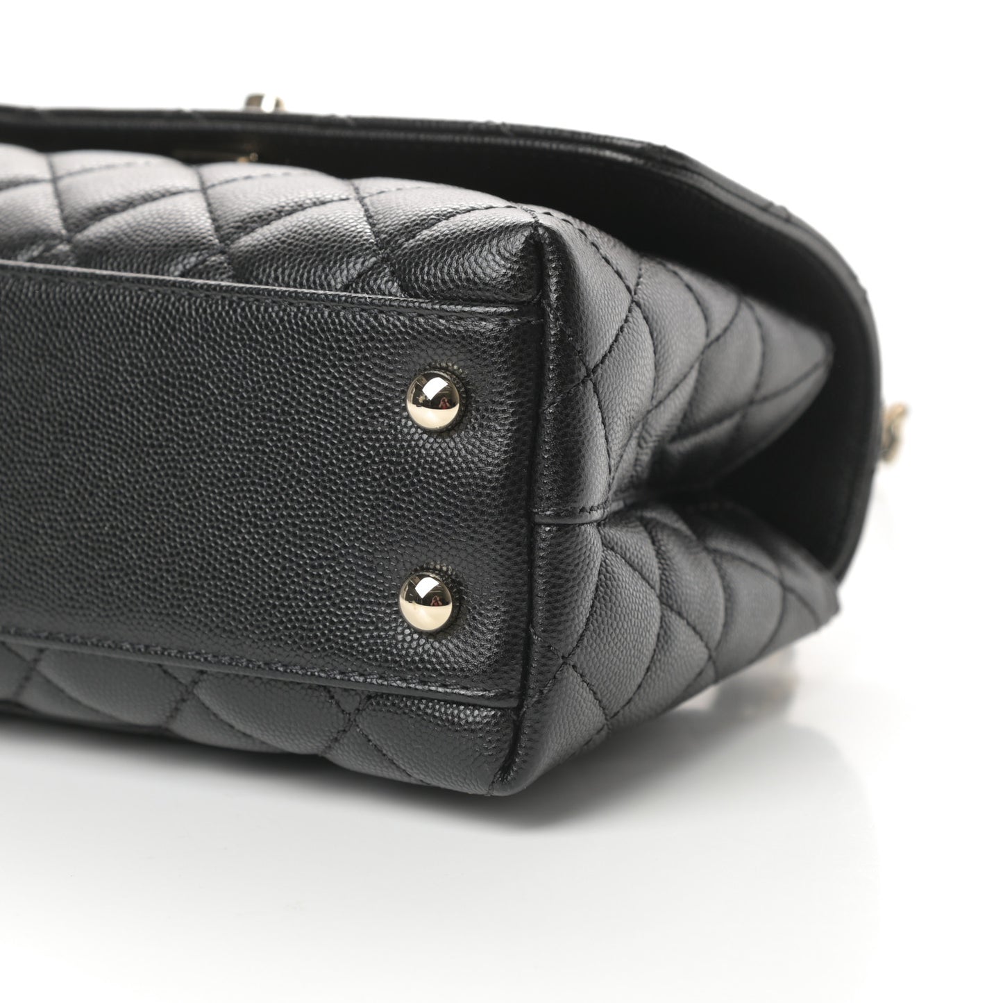 Caviar Quilted Mini Coco Handle Flap Black