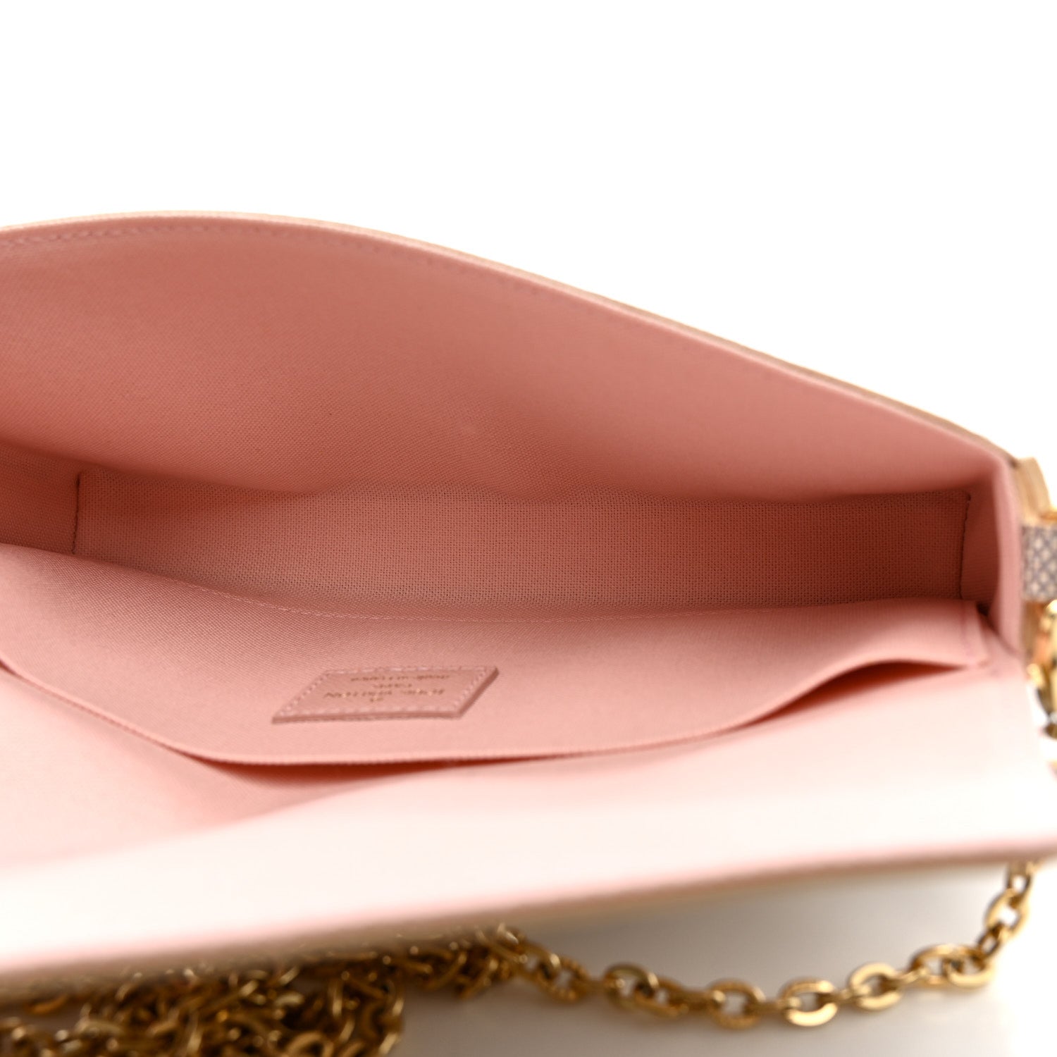Louis Vuitton Damier Azur Pochette Felicie Chain Wallet Rose Ballerine 6 of 11