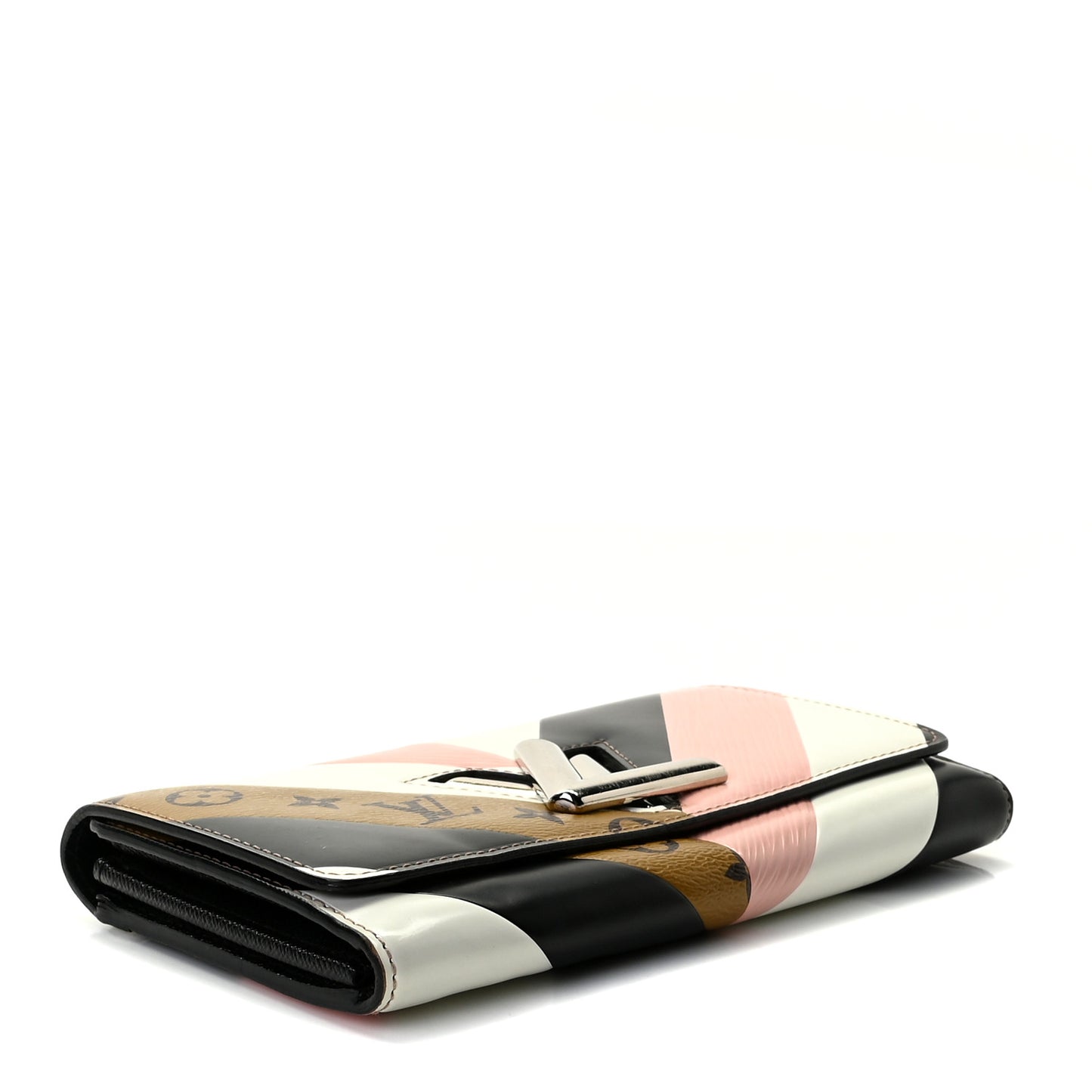 Epi Reverse Monogram Twist Wallet Rose Ballerine