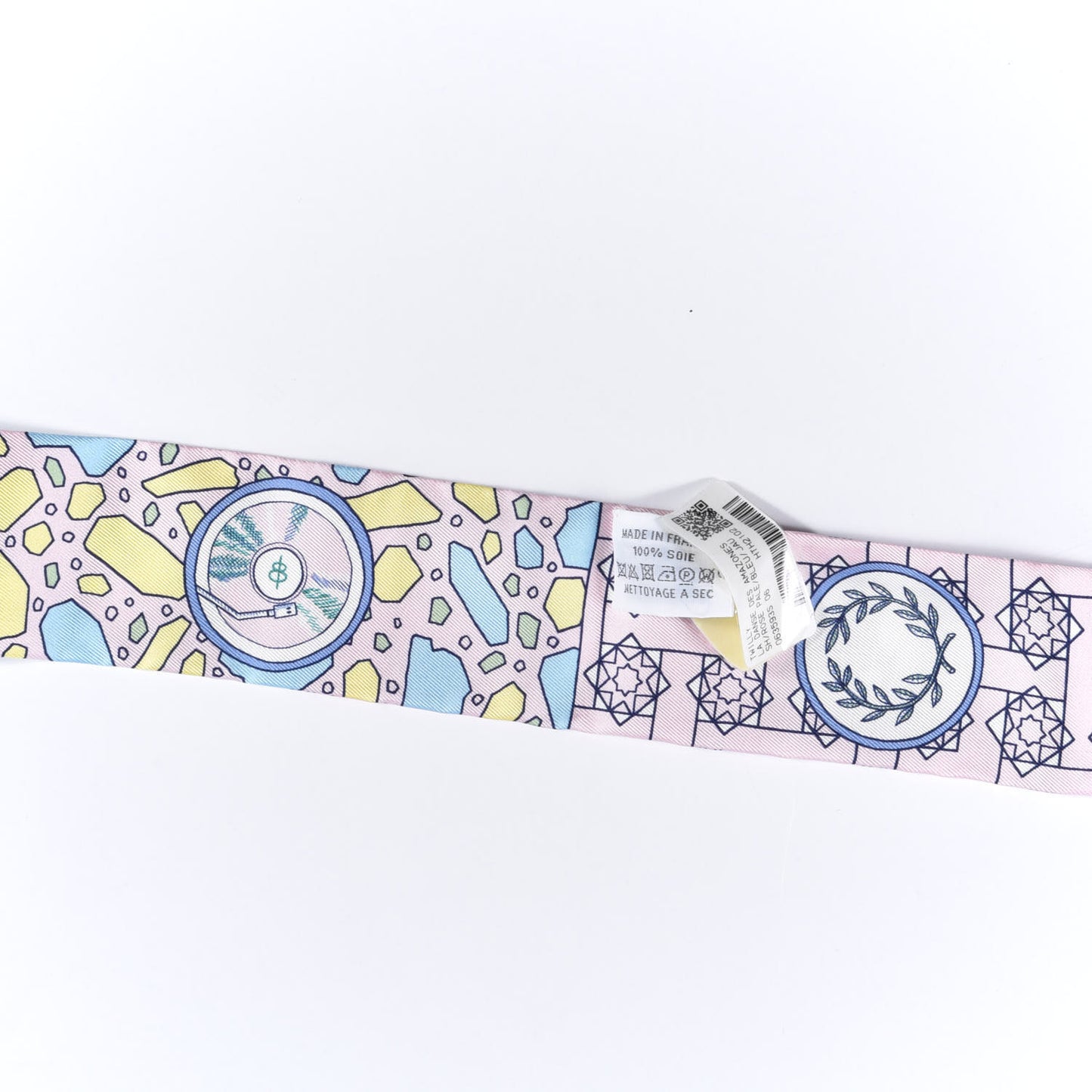 Silk La Danse Des Amazones Twilly Rose Pale Bleu Jaune