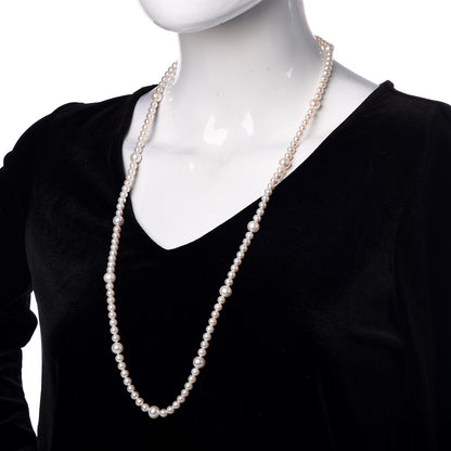 Tiffany Sterling Silver Pearl 5.5-9mm Ziegfeld Strand Necklace 2 of 6