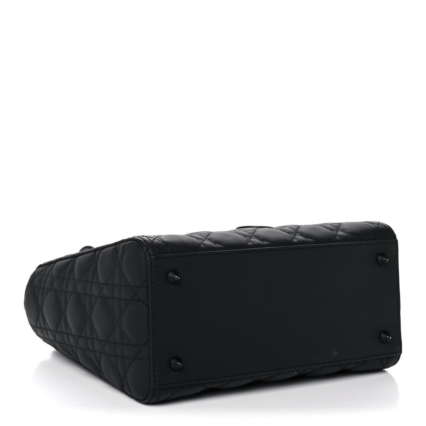 Ultra Matte Calfskin Cannage Medium Lady Dior Black