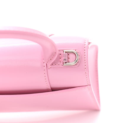 Balenciaga Shiny Box Calfskin Tonal B Hourglass Top Handle Bag XS Candy Pink 10 of 12