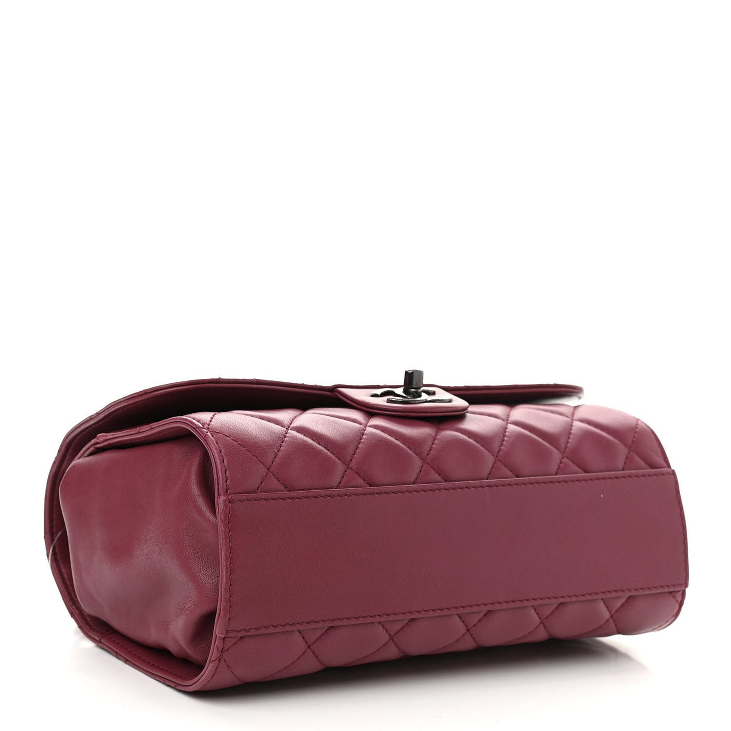 Lambskin Medium Grocery By Chanel Drawstring Shopping Bag Dark Pink